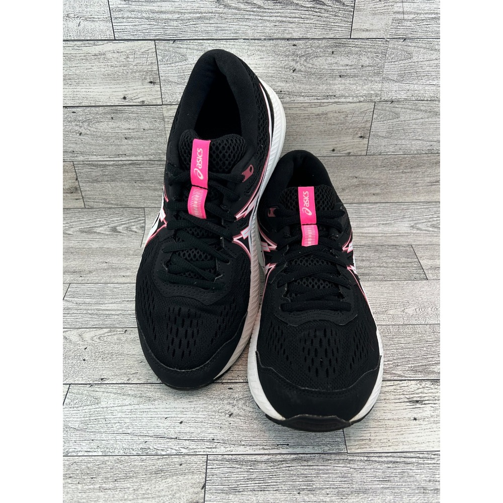 Asics Gel-Contend 7 Women Running Shoes Black Pink 1012A911 Size 7.5